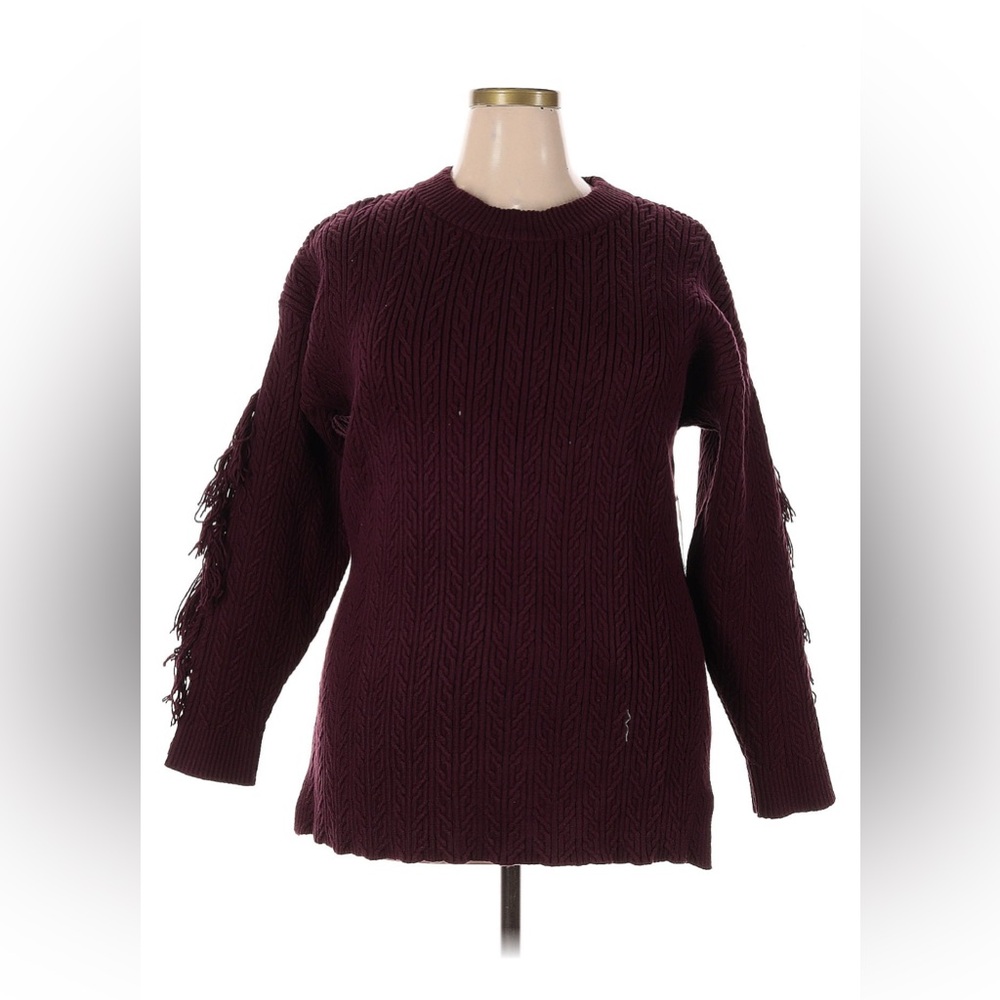 Rachel Rachel Roy fringed sleeve purple sweater NWT 3X